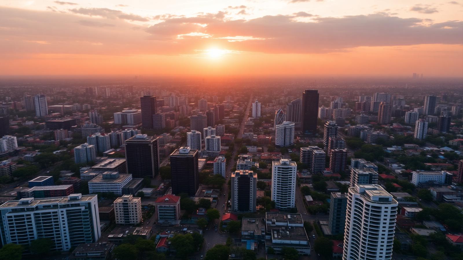 East African business district skyline